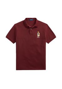 Polo Ralph Lauren Polo 710973159001 Bordowy Custom Slim Fit. Typ kołnierza: polo. Kolor: czerwony. Materiał: bawełna #5