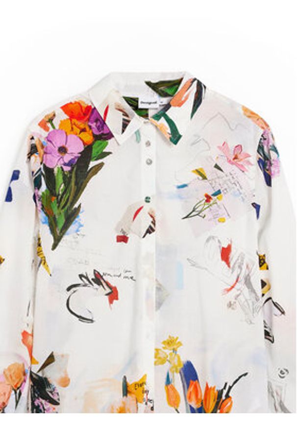 Desigual Koszula Mila 26SWCW21 Biały Regular Fit. Kolor: biały. Materiał: bawełna