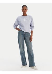Calvin Klein Jeans Bluza Monologo LV047B234G Fioletowy Regular Fit. Kolor: fioletowy. Materiał: bawełna #3