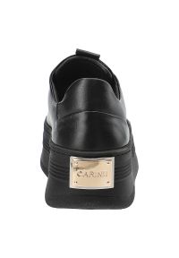 Czarne Sneakersy Carinii Modne Obuwie Damskie. Okazja: na co dzień. Kolor: czarny. Materiał: materiał. Styl: casual, klasyczny, elegancki #3