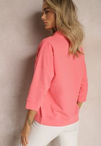 Renee - Różowa Bluza Ozdobiona Drobnymi Cyrkoniami i Sznurkami Vanreil. Kolor: różowy. Wzór: aplikacja #5