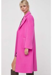 MAX&Co. płaszcz wełniany kolor różowy przejściowy niezapinany. Okazja: na co dzień. Kolor: różowy. Materiał: wełna. Styl: casual, klasyczny #3