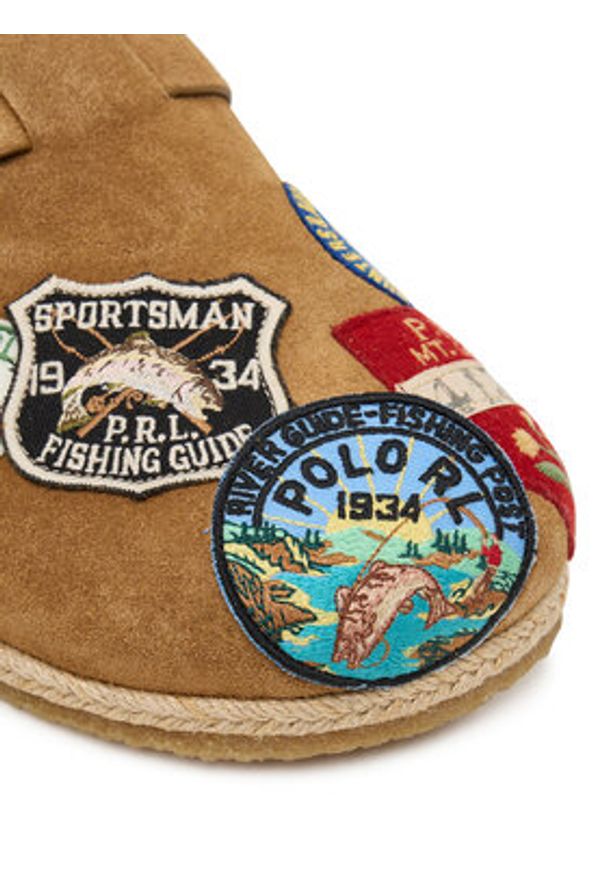 Polo Ralph Lauren Klapki 803974113001 Brązowy. Kolor: brązowy. Materiał: skóra, zamsz