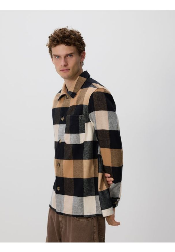 Reserved - Koszula comfort fit w kratę - inny. Materiał: tkanina, bawełna