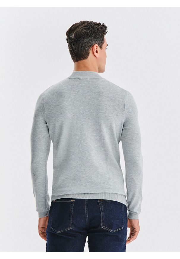 Pako Lorente - PAKO LORENTE – Szary półgolf męski. Okazja: na co dzień. Kolor: szary, beżowy. Materiał: wiskoza, poliester. Sezon: jesień. Styl: casual