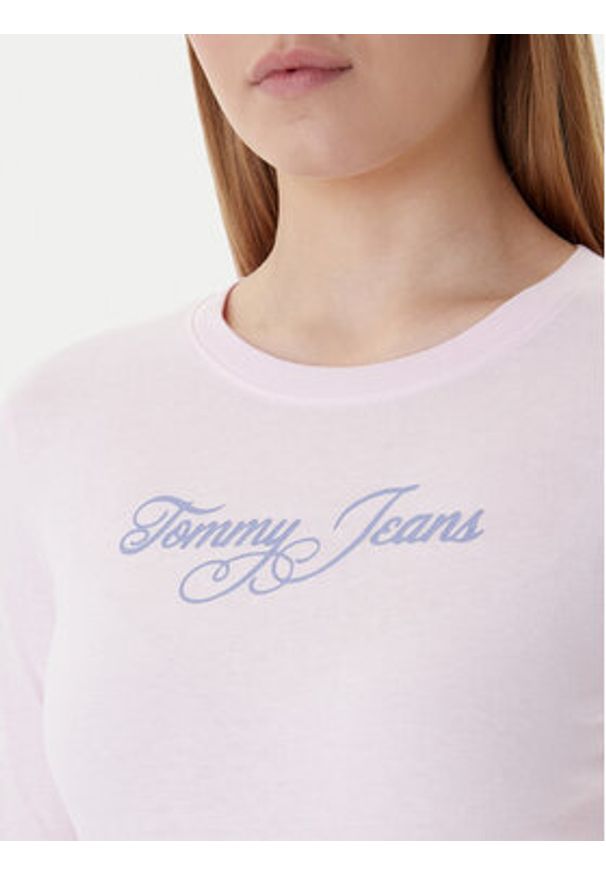 Tommy Jeans Bluzka Essential DW0DW21844 Różowy Regular Fit. Kolor: różowy. Materiał: bawełna