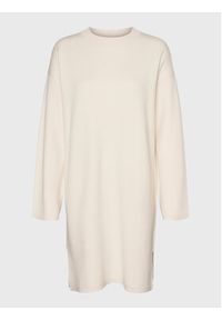 Vero Moda Sukienka dzianinowa Gold 10271183 Écru Loose Fit. Materiał: wiskoza #3