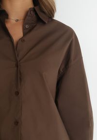 Born2be - Ciemnobrązowa Koszula Doriemara. Kolor: brązowy. Długość rękawa: długi rękaw. Długość: długie #3