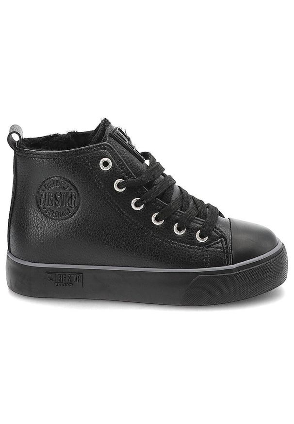 Big-Star - Czarne Sneakersy Big Star Ocieplane Buty Dziecięce. Kolor: czarny. Materiał: skóra ekologiczna, futro, syntetyk. Szerokość cholewki: normalna