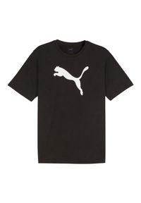 Puma - Jersey Męska Logo Z Bawełny Team Rise. Kolor: czarny. Materiał: jersey, bawełna. Sport: turystyka piesza