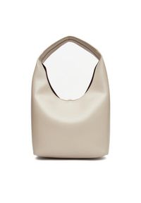 Calvin Klein Jeans Torebka Stone Lock Slouchy Small Shoulde LV04K3176G Écru. Materiał: skórzane #4