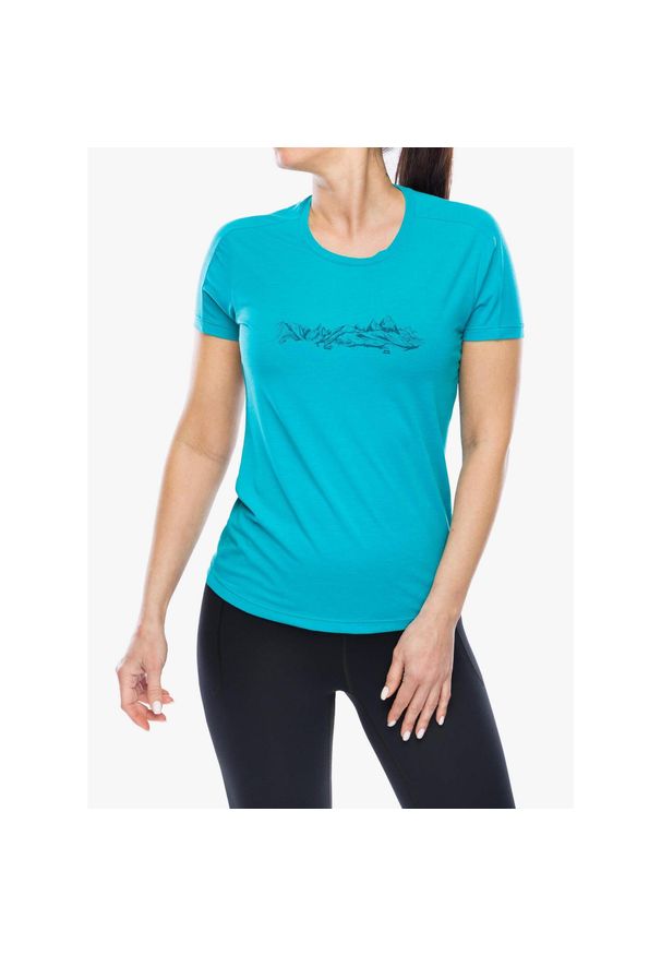 MOUNTAIN EQUIPMENT - Koszulka szybkoschnąca damska Mountain Equipment Headpoint Skyline Tee. Kolor: zielony. Sport: fitness