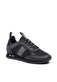 EA7 Emporio Armani - Sneakersy EA7 EMPORIO ARMANI - X8X027 XK050 M701 Triple Black/Gold. Okazja: na co dzień. Kolor: czarny. Materiał: skóra ekologiczna, materiał, skóra. Szerokość cholewki: normalna. Styl: casual, klasyczny, sportowy #1