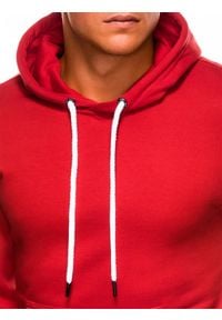 Ombre Clothing - Bluza męska z kapturem BASIC - czerwona B979 - L. Typ kołnierza: kaptur. Kolor: czerwony. Materiał: bawełna, poliester. Styl: klasyczny #3