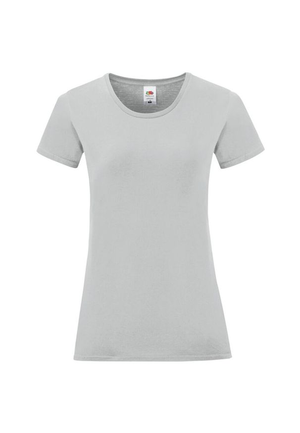 FRUIT OF THE LOOM - Koszulka Damska Z Bawełny Czesanej Iconic. Kolor: szary. Materiał: bawełna. Sport: turystyka piesza