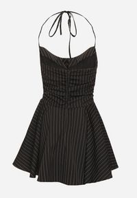 Born2be - Czarna Sukienka Vices w Paski z Kwadratowym Dekoltem Fenarose. Okazja: na co dzień. Typ kołnierza: dekolt kwadratowy. Kolor: czarny. Wzór: paski. Typ sukienki: sportowe. Styl: casual, elegancki, sportowy #4