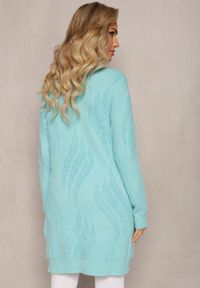 Renee - Miętowy Luźny Kardigan Niezapinany z Dłuższym Włosiem Karsta. Kolekcja: plus size. Kolor: miętowy. Materiał: dzianina. Długość: długie #5