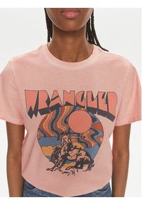 Wrangler T-Shirt 112350279 Koralowy Regular Fit. Kolor: pomarańczowy. Materiał: bawełna