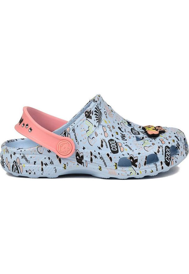 Klapki basenowe dziewczęce Coqui Little Frog. Kolor: niebieski. Styl: sportowy