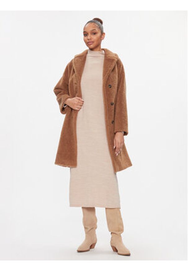 Vero Moda Sukienka dzianinowa 10293849 Écru Regular Fit. Materiał: syntetyk