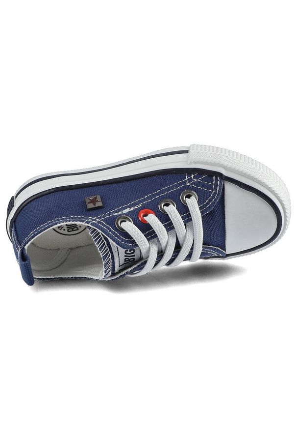 Big-Star - Granatowe Trampki Big Star Dziecięce Buty Wsuwane. Zapięcie: bez zapięcia. Kolor: niebieski. Materiał: guma, materiał. Szerokość cholewki: normalna. Wzór: aplikacja. Styl: elegancki