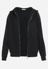 Renee - Czarna Bluza z Kapturem i Suwakiem Oversize Des. Typ kołnierza: kaptur. Kolor: czarny. Materiał: polar, dzianina. Długość rękawa: długi rękaw. Długość: długie. Sezon: jesień, zima. Styl: sportowy