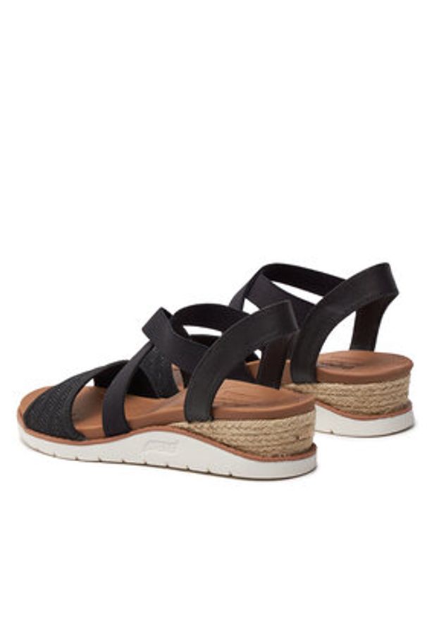 skechers - Skechers Sandały Bobs Arch Fit Beach Kiss Boho Beyond 114013/BLK Czarny. Kolor: czarny. Materiał: materiał. Styl: boho