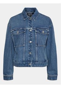 Pieces Kurtka jeansowa Alfi 17148808 Niebieski Regular Fit. Kolor: niebieski. Materiał: bawełna