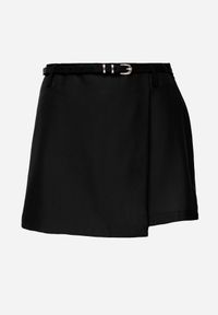 Born2be - Czarne Eleganckie Spódnico-Szorty z Wąskim Paskiem z Klamerką Azaernixi. Okazja: do pracy, na co dzień. Kolor: czarny. Styl: elegancki #7