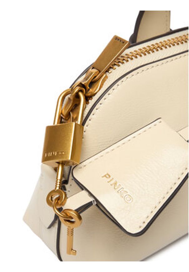 Pinko - PINKO Torebka Bowling Bag Baguette AI 25-26 105334 A2VW Écru. Materiał: skórzane