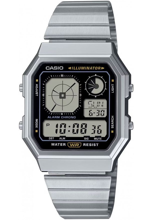 Zegarek męski Casio A130WE-1AEF srebrny. Kolor: srebrny