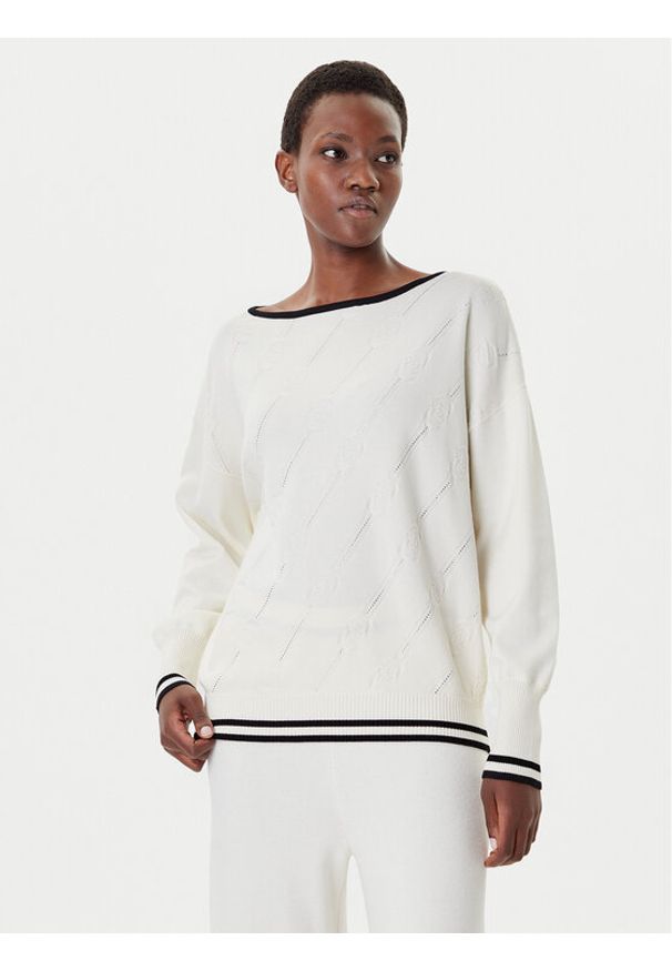 Liu Jo Sport Sweter TF5206 MS63L Écru Regular Fit. Materiał: syntetyk. Styl: sportowy