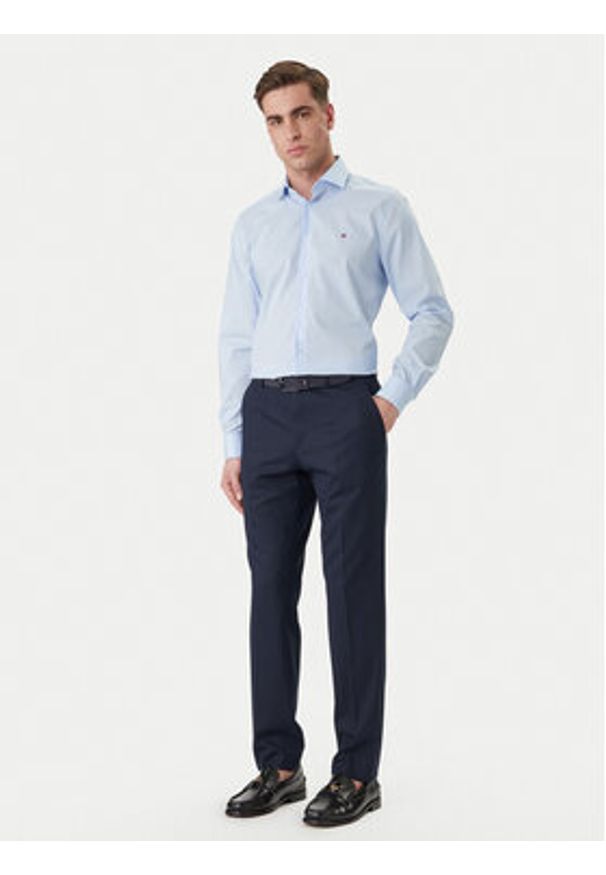TOMMY HILFIGER - Tommy Hilfiger Koszula MW0MW43122 Błękitny Slim Fit. Kolor: niebieski. Materiał: bawełna