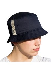 RESULT HEADWEAR - Deluxe Washed Cotton Mesh Panel Bucket Hat. Kolor: niebieski. Materiał: mesh