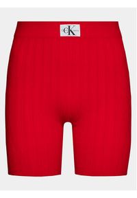 Calvin Klein Jeans Szorty materiałowe Label J20J223138 Czerwony Slim Fit. Kolor: czerwony. Materiał: lyocell #3
