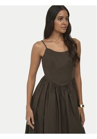 only - ONLY Sukienka letnia Likara 15371869 Brązowy ciemny Regular Fit. Kolor: brązowy. Materiał: bawełna. Sezon: lato #2