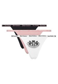 Juicy Couture Komplet 3 par stringów JCTTH225959 Kolorowy. Materiał: syntetyk. Wzór: kolorowy