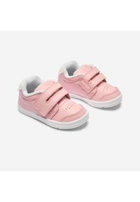 Decathlon - Buty dla dzieci Domyos 100 I Learn. Kolor: biały, różowy, wielokolorowy. Materiał: materiał. Sport: turystyka piesza