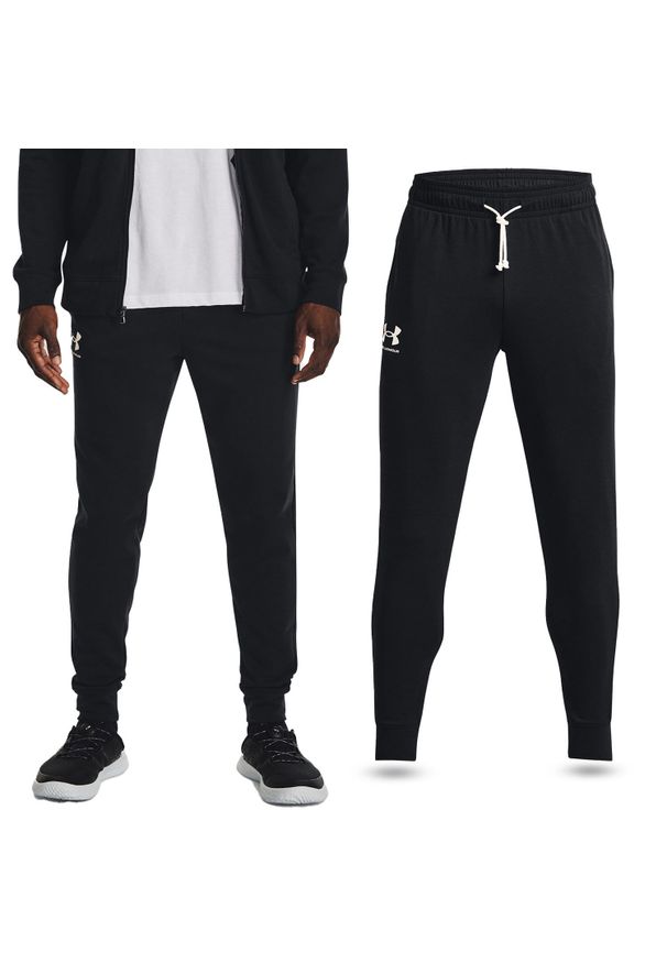 Under Armour - Spodnie dresowe męskie UNDER ARMOUR Rival Terry joggery. Kolor: czarny. Materiał: dresówka. Sport: fitness