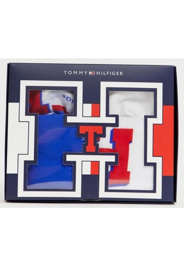 ZEAGLE - Eleganckie skarpetki unisex Tommy Hilfiger w pudełku prezentowym 43-46. Kolor: czerwony, wielokolorowy, biały. Materiał: poliamid, bawełna, elastan