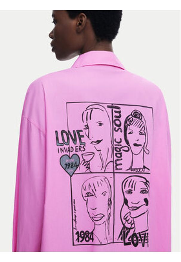 Desigual Koszula Girls 25WWCW16 Różowy Regular Fit. Kolor: różowy. Materiał: bawełna