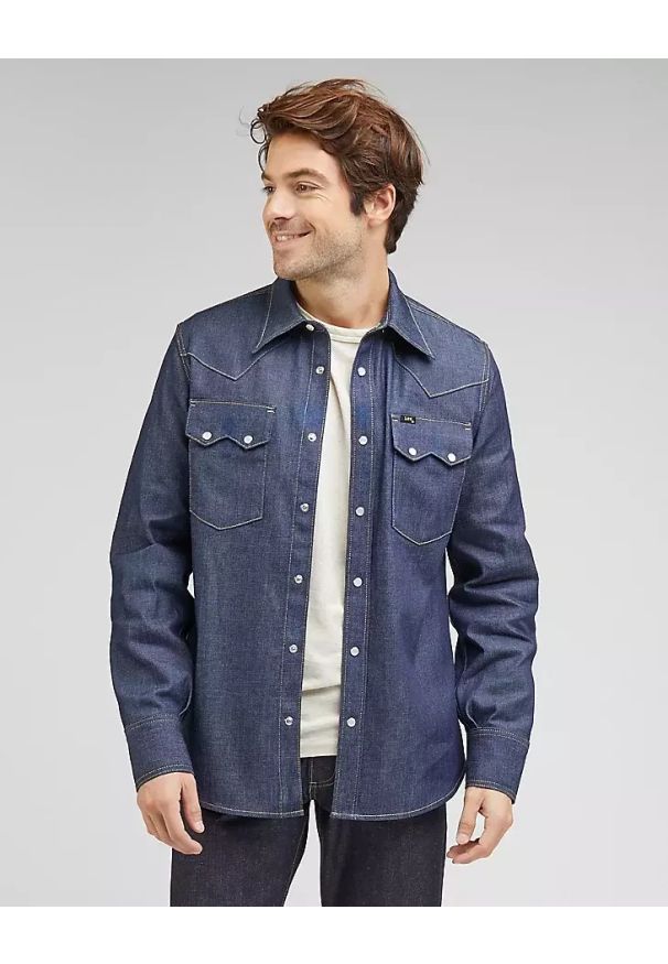 Lee - LEE 101 50'S WESTERN MĘSKA KOSZULA JEANSOWA JEANS DRY L93CGB41 112124132. Materiał: jeans