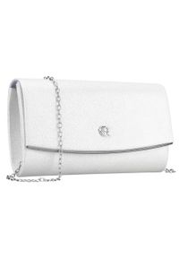 ROVICKY - Elegancka kopertówka damska w srebrnym kolorze wykonana ze skóry ekologicznej, zawieszona na łańcuszku Rovicky R-XS028-1. Kolor: srebrny. Materiał: skórzane. Styl: elegancki #1