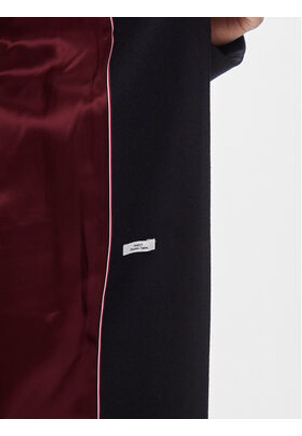 TOMMY HILFIGER - Tommy Hilfiger Płaszcz wełniany Classic Light Wool Blend Coat WW0WW41662 Granatowy Regular Fit. Kolor: niebieski. Materiał: wełna