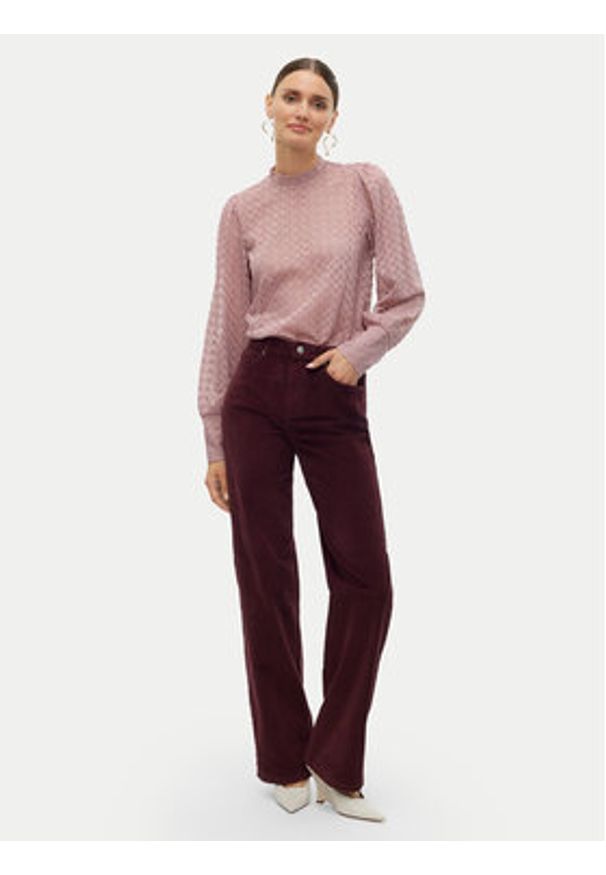 Vero Moda Spodnie materiałowe Tessa 10315350 Fioletowy Wide Leg. Kolor: fioletowy. Materiał: bawełna