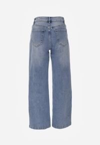 Born2be - Granatowe Klasyczne Jeansy z Bawełną o Szerokim Kroju z Wysokim Stanem Collenneg. Okazja: na spacer, na co dzień, na spotkanie biznesowe, do pracy. Stan: podwyższony. Kolor: niebieski. Styl: klasyczny #6