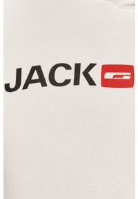 Jack & Jones - Bluza. Okazja: na co dzień. Typ kołnierza: kaptur. Kolor: biały. Wzór: nadruk. Styl: casual #2