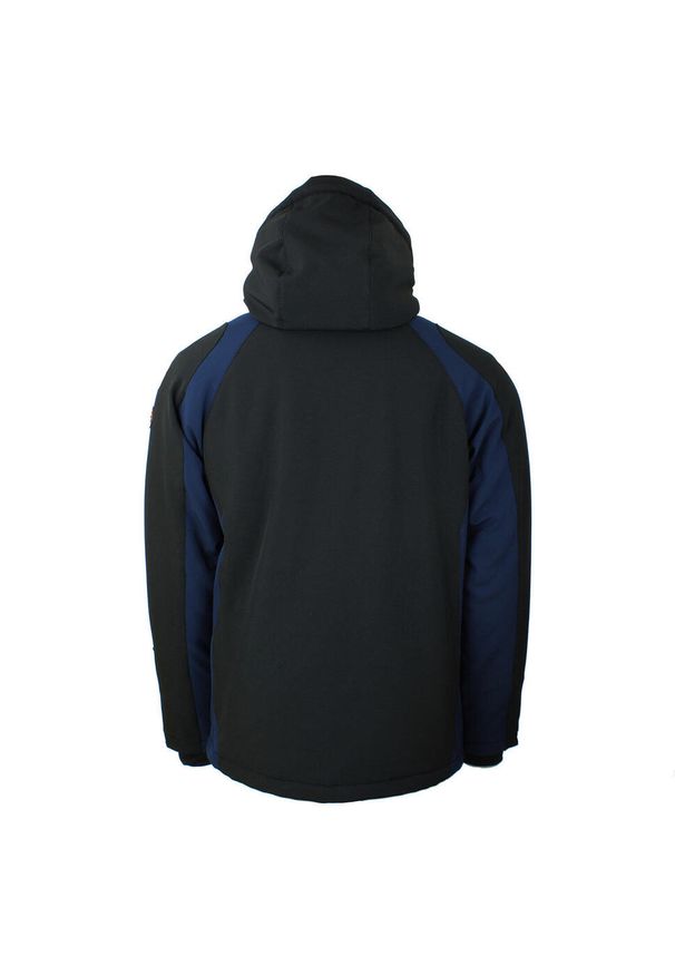 PEAK MOUNTAIN - Kurtka narciarska Peak Mountain Softshell. Kolor: niebieski, wielokolorowy, czarny. Materiał: softshell. Sport: narciarstwo
