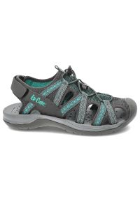 Zielone Sandały Lee Cooper Modne Obuwie Damskie. Okazja: na spacer. Nosek buta: otwarty. Zapięcie: pasek. Kolor: szary. Materiał: materiał. Sezon: lato. Styl: sportowy, elegancki #6