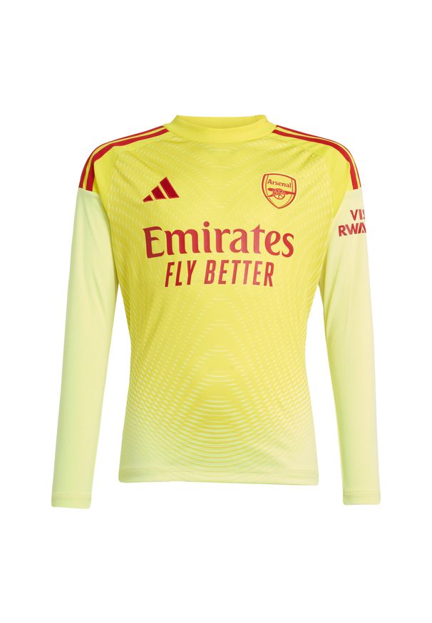 Adidas - Kurtka bramkarska z długim rękawem dla dzieci Arsenal 2025/26. Kolor: żółty. Długość rękawa: długi rękaw. Długość: długie. Sport: piłka nożna